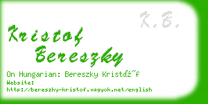 kristof bereszky business card